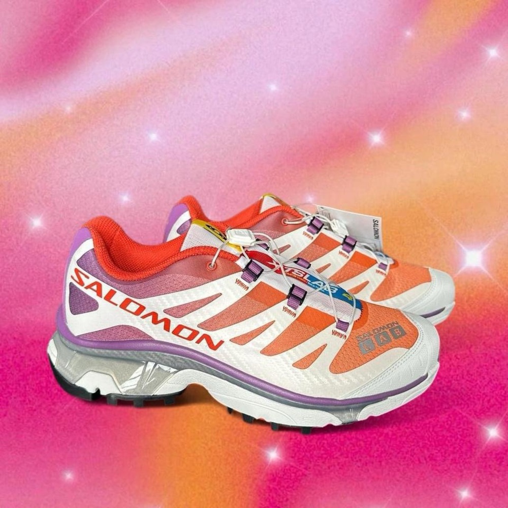 Salomon Unisex Orange, Purple & White Trail Sneakers